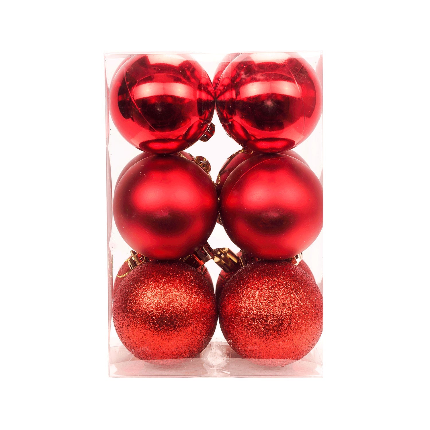 Set of 12 Classic Christmas Baubles - 6cm
