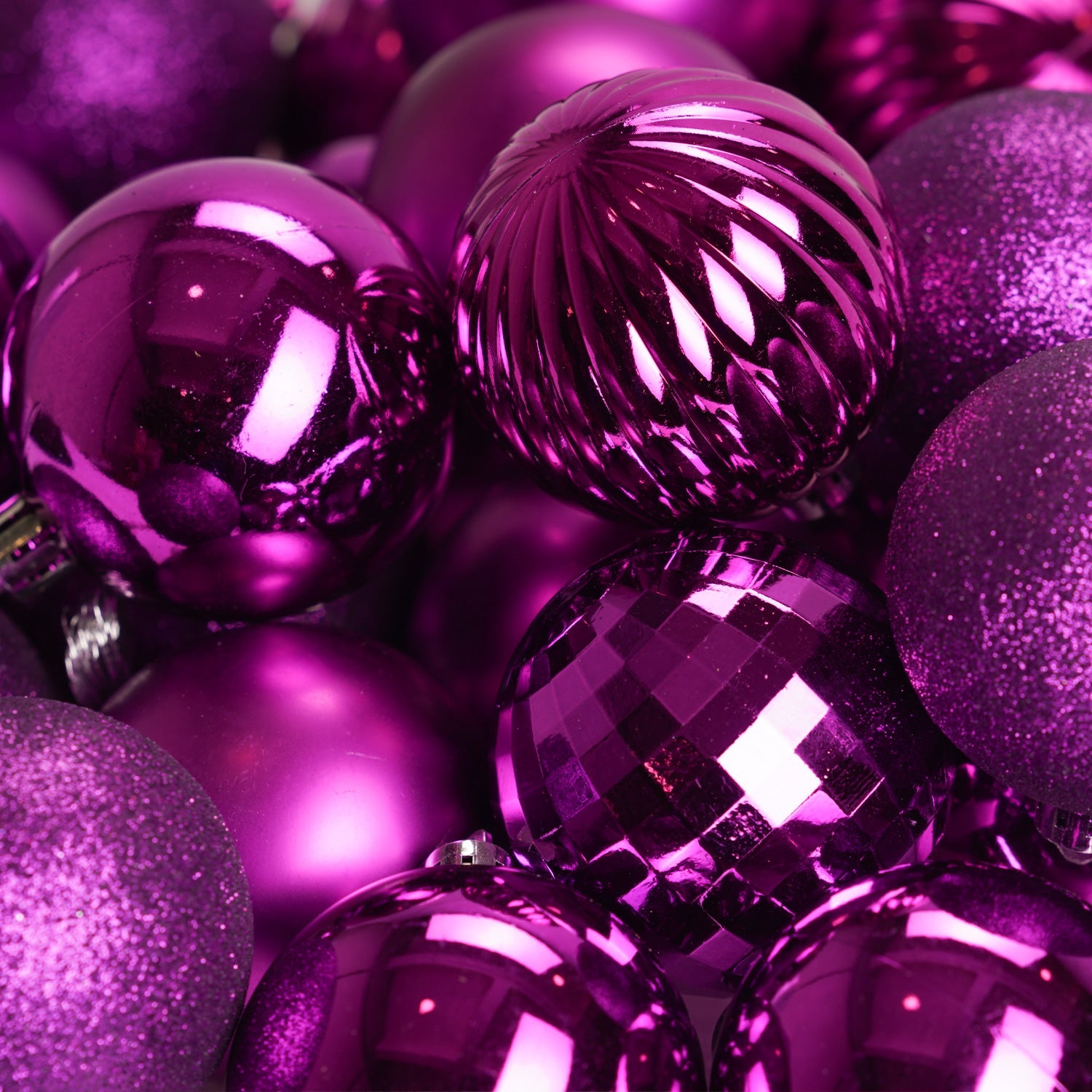 Set of 34 Premium Baubles - 6cm (Magenta)