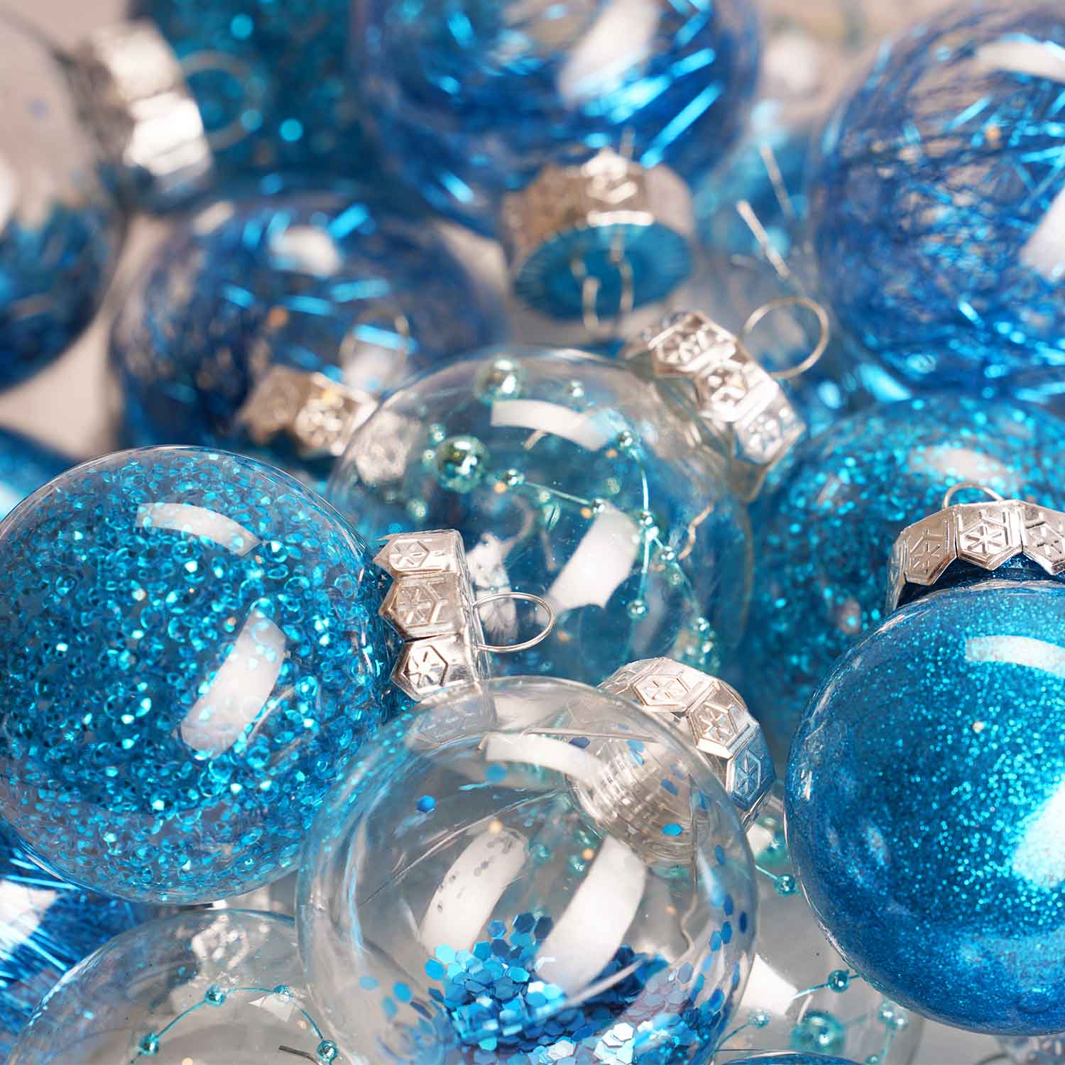 Set of 30 Decorative Christmas baubles- 6cm (Teal)