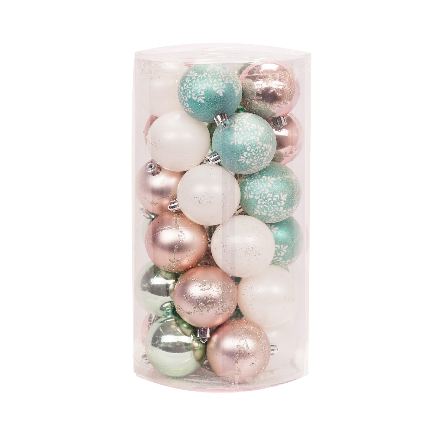 Set of 30 Premium Decorative Christmas Baubles - 6cm