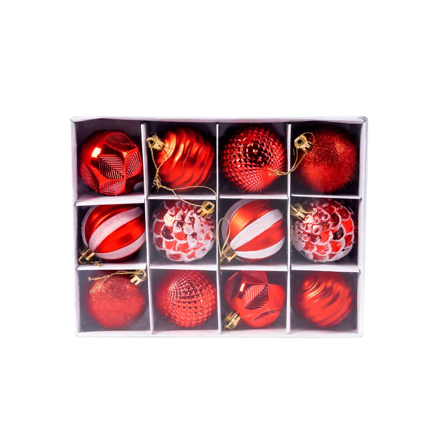 Set of 12 Christmas Baubles - 6cm