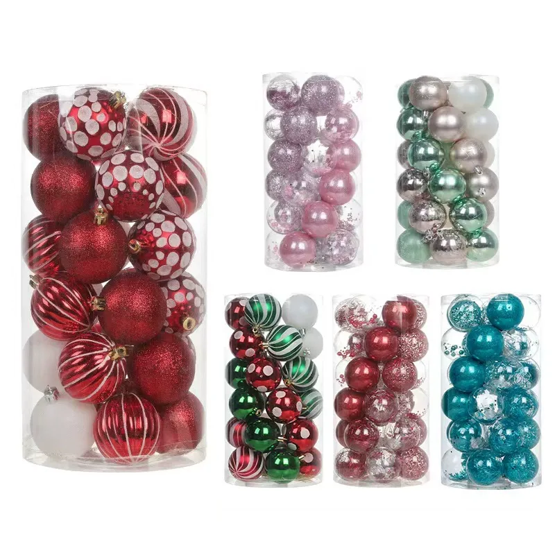 Set of 30 Premium Decorative Christmas Baubles - 6cm