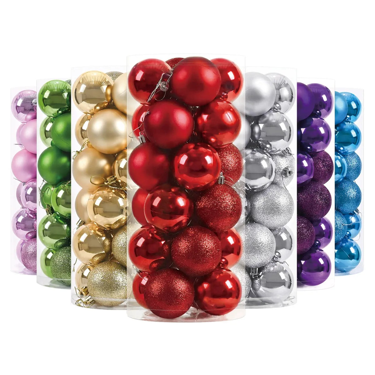 Set of 24 Blue Baubles - 8 cm