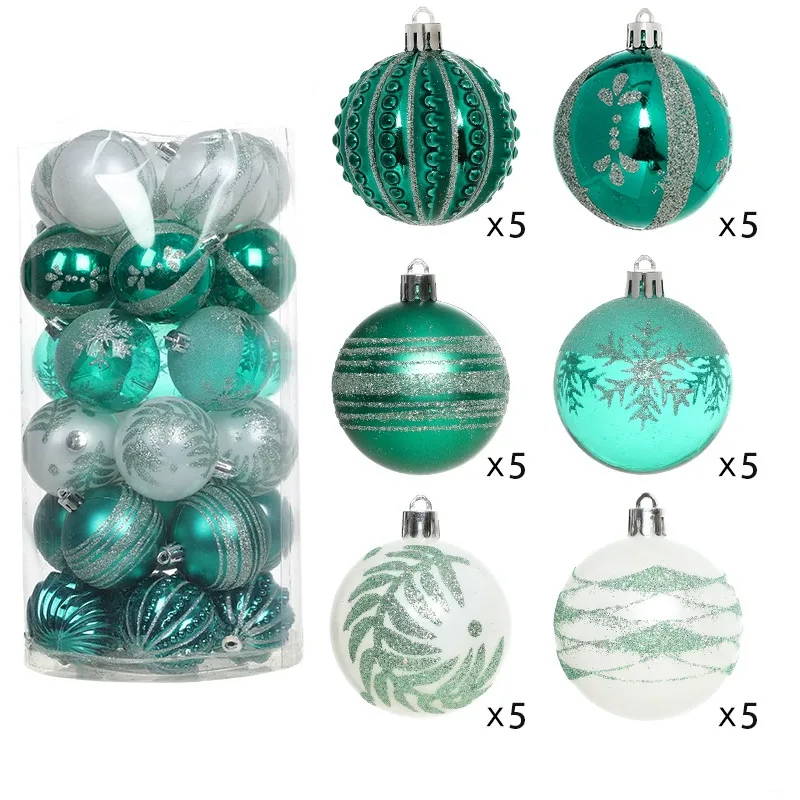 Set of 30 Premium Decorative Christmas Baubles - 6cm