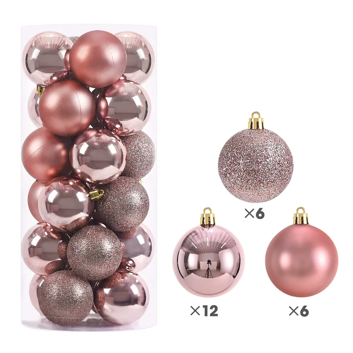 Set of 24 Blue Baubles - 8 cm