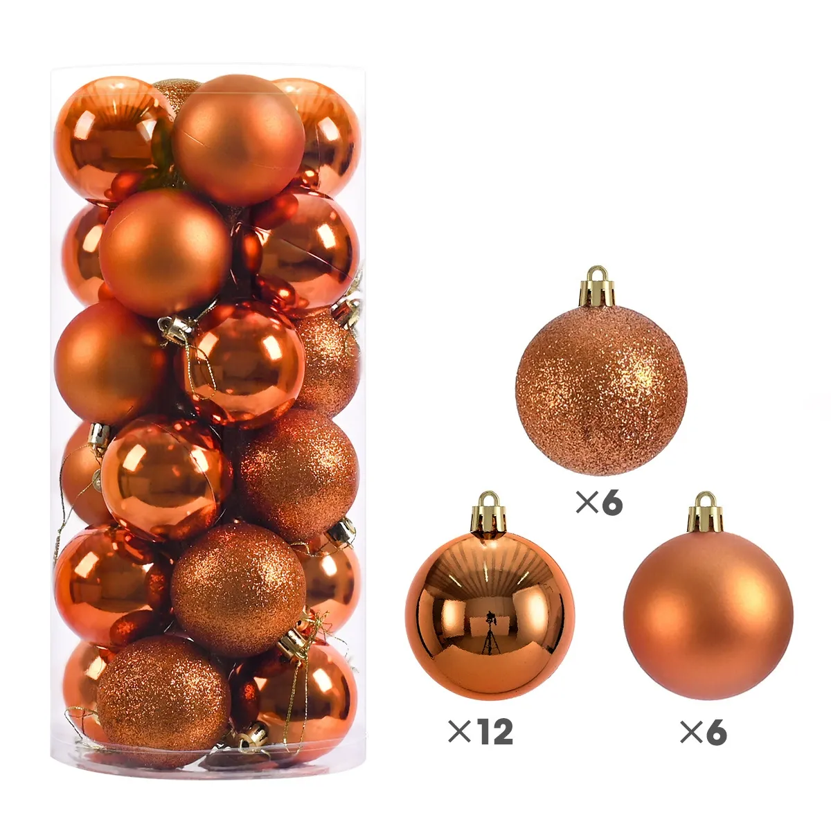 Set of 24 Blue Baubles - 8 cm