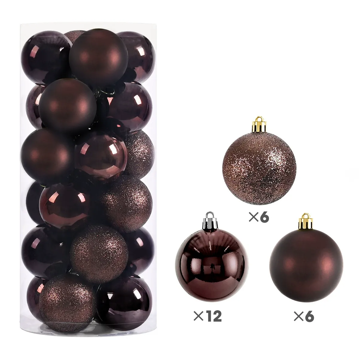 Set of 24 Blue Baubles - 8 cm