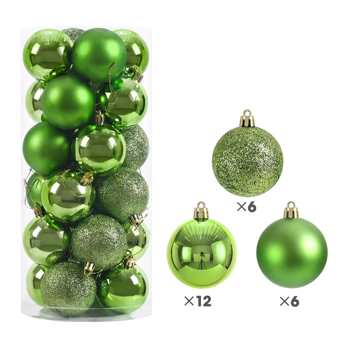 Set of 24 Blue Baubles - 8 cm