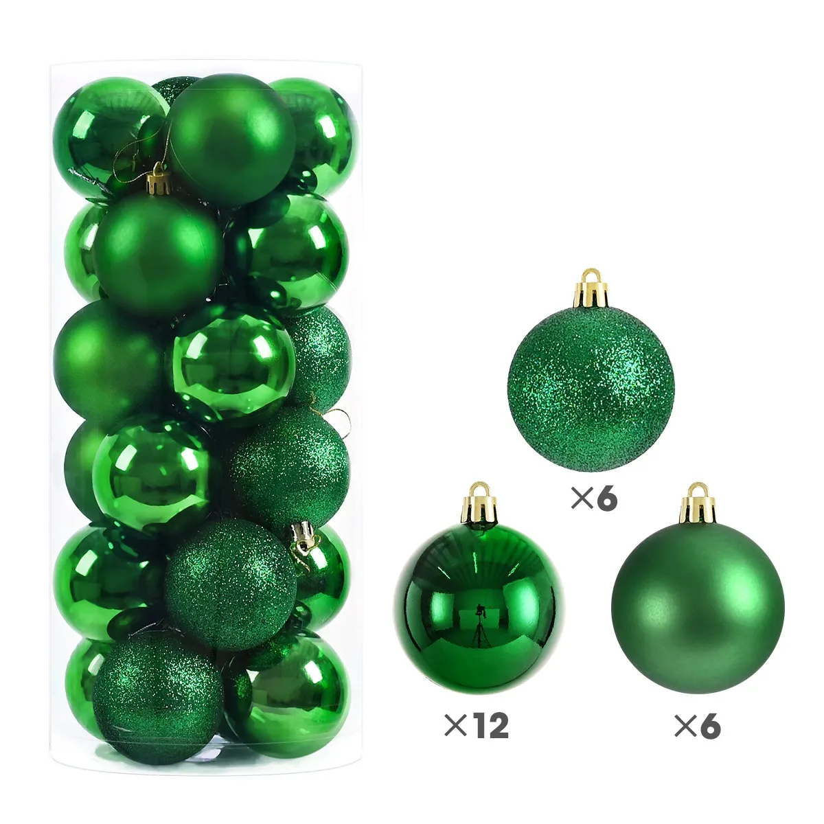 Set of 24 Blue Baubles - 8 cm
