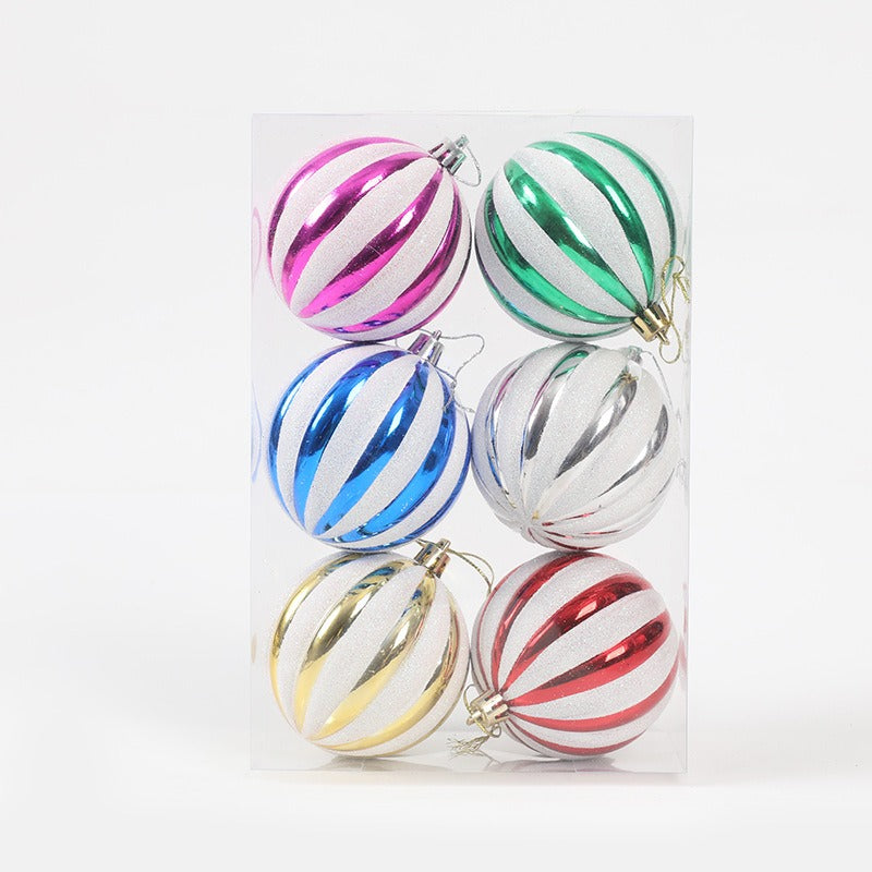 Red & White Strip Glass Bauble