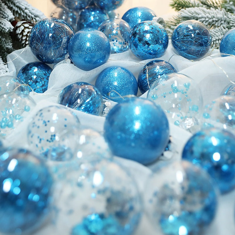 Set of 30 Decorative Christmas baubles- 6cm (Teal)