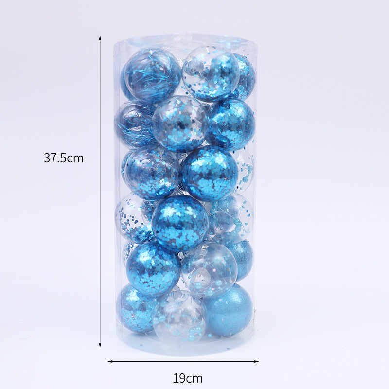 Set of 30 Decorative Christmas baubles- 6cm (Teal)